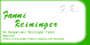 fanni reininger business card